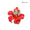 100pcs / lot gratis frakt bröllop bröllop smycken lilja ros hibiskus blomma brosch kristall rhinestone pins gåva