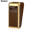 KEMEI km-5500 2 in 1 Electric Rechargeable Men Shaver Razor Vintage Leather Wrapped Reciprocating Shaver Beard Trimmer Electric Shavers