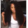 Nouveau style mongol humain bouclés trame de cheveux clip dans les extensions de cheveux non transformés bouclés couleur noire naturelle extensions humaines peuvent être teintesJH6W