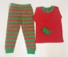 Roupas venda retial roupas de bebê adolescente criança meninos meninas natal família pijamas vermelho verde pijamas listra do bebê