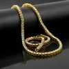 Collana braccialetto lucido singola riga 5MM di cristallo zirconi MIAMI CUBANA LINK CATENA Imposta monili di Hip Hop Bling per la Mens donne