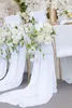 2018 낭만적 인 결혼식 의자는 흰색 상아 축제 축하 생일 파티 이벤트 Chiavari 의자 장식 웨딩 의자를 구슬 띠를 활 굵게 200 * 65 CM