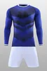 Korting goedkope lange mouwen gym jogging training running voetbal draagt ​​met korte broek, aangepaste lege namen nummers Custom Soccer Jerseys Sets