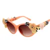 Retro Baroque Flower Sunglasses Summer Beach Vintage Sunglasses Fashion Stereoscopic Rose Sun Glasses for Women/Ladies