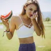 Toptan-2016 Kadın Strappy Sutyen Bralette Seksi Büstiyer Kırpma Üst Siyah Beyaz Şerit Gri Kırpılmış Tops Tank Top Kadınlar Ucuz Blusa