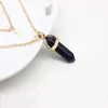 2in1 Gold Color Natural Crystal Stone Pendant Necklace Fashion Opal Pendant Necklaces For Women Jewelry 12pcslot8431217