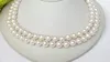 New Bext buy fine pearl jewelry NaturalGEUINE AKOYA 17&18inches 7-8MM WHITE PEARLS 2ROW UNITE NECKLACE