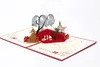 3D Pop Up Love Tree Greeting Cards Valentine's Day Christmas Birthday Invitation Gift Card Festive Party Supplies