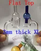 Flat Top XL Quartz Banger Nail + Glass Ball Carb Cap 3mm di spessore con 25mm OD femmina maschio 10mm 14mm 18mm 45 90 chiodi