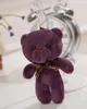 Peluche ours en peluche jouets en peluche fille bébé douche fête faveur dessin animé animal clé sac pendentifs 12cm cadeaux de noël