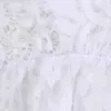 Maxi Artı Boyutu Kadın Kat-Uzunluk Siyah Beyaz Sonbahar Dantel Elbise Bel Ayarlamak Seksi Çiçek Vestido DR5046 See Through