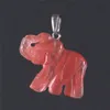 Opal Opalite Tiger Olho Elefante Pedra Natural Esculpida 32 * 25mm Figurine Chakra Bead Pingente Cura Cristal Reiki Feng Shui Traga Boa sorte