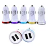 100pcs/UP Led light Colorful Universal 2-Port Dual USB Car Charger 2.1A+1A charger adapter for iphone samsung mp3 gps smart phone