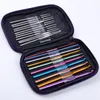 22st Set Multi-Color Aluminium Crochet Hooks Nålar Sticka Weave Craft Garn Sewing Tools Virka krokar Stickning Nålar Hantverk Tillbehör