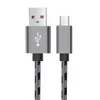 Ny 1m 2m 3M höghastighetsmetall USB flätad data Snabb laddarekabel Micro USB Typ C laddningsledning Tråd för mobiltelefoner