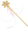 Fairy Gold Snowflake Ribbons Wand Streamers Xmas Wedding Party Cos Princess Gem Sticks Magic Wands Confetti Kids Birthday Favors8809567