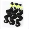 300G Braziliaans Menselijk Haar Weave Natural Black 3 stks Body Wave Bundels Menselijk Hair Extensions Double Getekend, geen aflossing, Tangle GRATIS