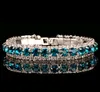 Pulseiras de tênis de cristal de cristal para senhoras estilo coreano azul vermelho verde cz diamante cadeia pulseira jóias de pulso à venda