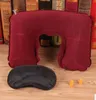 Free shipping Travel Kit Set 3-In-1 Neck Air Pillow + Ear Plug + Eye Mask