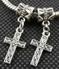 100 stks Gemengde Tibetaanse zilveren legering Cross Charms Hanger Dangle Beads Fit Europese Sieraden Maken Armband