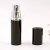 Wkładka Butelka Czarny Kolor 5 ml 10 ml 15 ml Puste butelki Mini Przenośne Refillable Atomizer Atomizer Container 5CC 10CC Kosmetyczne Butelki Obsługuj Logo Dostosowane