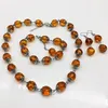 Fashion Tibet silver round amber beads necklace bracelet earrings set with 0.47 "DIY manual amber suit