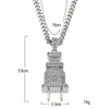 Hip Hop Men Mised Out Wtyczka Naszyjnik Złoty Srebrny kolor Urok Micro Pave Full Rhinestone Hip Hop Cz Bling Naszyjnik 239Q