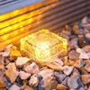 LED underjordiska lampor Begravd lampdäck IP68 PATH Ljus Vit blå RGB Solar Brick Ice Cube Path Reculed Floor Lights Outdoor Waterproof