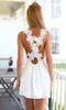 La più nuova estate taglia UK Womens Sexy Mini Playsuit White Jumpsuit Summer Shorts Beach Sun Dress Spedizione dalla Cina