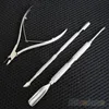 Wholesale- Stainless Steel Nail Cuticle Spoon Pusher Remover Cutter Nipper Clipper Cut Set 1DZT