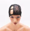 DIY Pergy czapki czarne koronkowe czapki peruce do robienia peruk włosów z regulowanymi paskami szwajcarskie koronkowe średniej wielkości 6391539