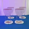 Vasos de flores de cristal acrílico grandes e altos por atacado para centros de mesa