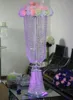 Centros de mesa de decoración de boda brillantes de lujo de 100CM de alto, cuentas de cristal, cadena de camino, decoración de mesa de fiesta, candelabro, accesorios