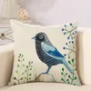 Handgemalte Vögel Kissenbezüge Kissenbezug Vogelbaum Kissenbezug Sofa Couch Überwurf Dekorativer Leinen-Baumwoll-Kissenbezug Geschenk
