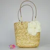 Flickor Handväska Stora Camellia Flower Rattan Straw Bag Sunflower Woven Bags Big Girl Beach Messenger Bag 5Colors Tote Shoulder Design Väskor C1022