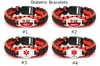 Mix Styles Diabetic Type 1 Paracord Survival Bracelets Hope Ribbon Custom Made Outdoor Sprot Camping bracelet