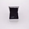 Autentyczne białe papierowe pudełka czarna poduszka wewnątrz opakowania na biżuterię w stylu Pandora wisiorki koraliki Murano