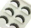 3 paren /set mink wimpers 3D kruis dikke valse oog wimpers extensie make -up natuurlijke lange nep plastic katoenen stengels