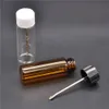 Bullet Storage Bottle Glass Snuff With metal Spoon Spice Clear Brown Snorter Pill box in stock