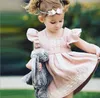 Precioso vestido de princesa de estilo europeo de alta calidad para niñas, ropa de algodón de retales, vestido rosa de verano