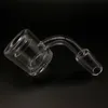 4mm Bottom Quartz Thermal Banger Nail 10mm 14mm 18mm Double Tube Thermal P Banger with glass carb cap Sets For Bongs Oil Rigs