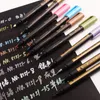 Sta 10colors Metallic Artist Marker Brush Pen Set voor Manga Kinderen Drawing School Briefpapier Olieverf Pen Art Supplies