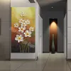 100% handmålad oljemålning på duk fint vit blommor modern enkel stil hem vägg konst dekoration målning