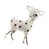 Top Quality Shiny Diamond Crystal Cute Deer Brooch Pins For Women Wedding Bridal Brooches Bouquet Jewelry 18K Real Gold Plated Party Gifts