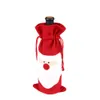 Wholesale-1 Piece Red Wine Bottle Cover Bags Christmas Dinner Table Decoration Home Party Decors Santa Claus Festival Gift Holder