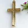 10 unids / lote chapado en oro de cobre, cruce de cobre, colgantes, componentes de los hallazgos de la joyería para el regalo de artesanía de DIY PE01