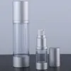 30ml 50ml Empty Airless Perfume Bottle Cosmetic Vacuum Flask Silver Pump Bottle Emulsion Bottle Essence Vials F2017660