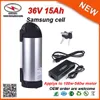 Rechargeble Электрический велосипед батареи 36V 15AH бутылки Samsung Сотовые литиевая батарея с 15A BMS совета и 2А зарядное устройство для 500W двигателя