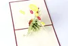 Çiçek tebrik kartları kartpostal 3D Teşekkür ederim mutlu doğum günü iş davetiye hediyeler düğün kağıdı şenlikli parti malzemeleri