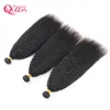 Brazilian Kinky Straight Human Hair Weaves 100% Unprocessed Brazilian Virgin Human Hair 3 Bundles Natural Black Free Shipping